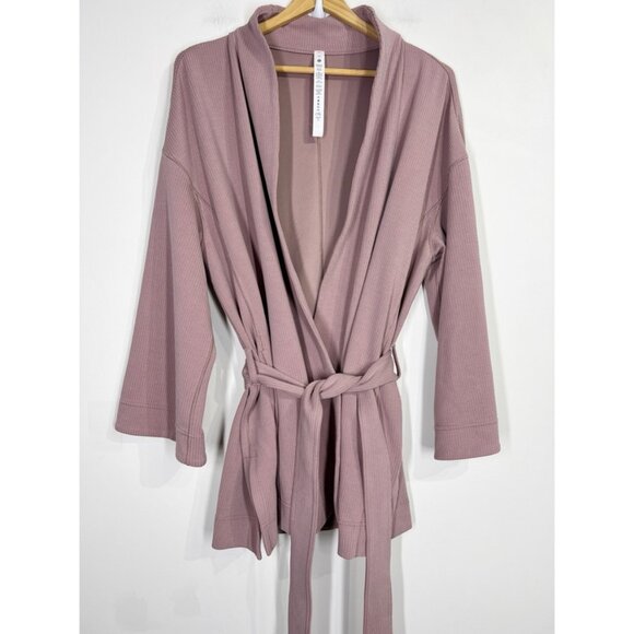 Lululemon Ribbed Softstreme Belted Wrap Twilight Rose - Picture 4 of 11